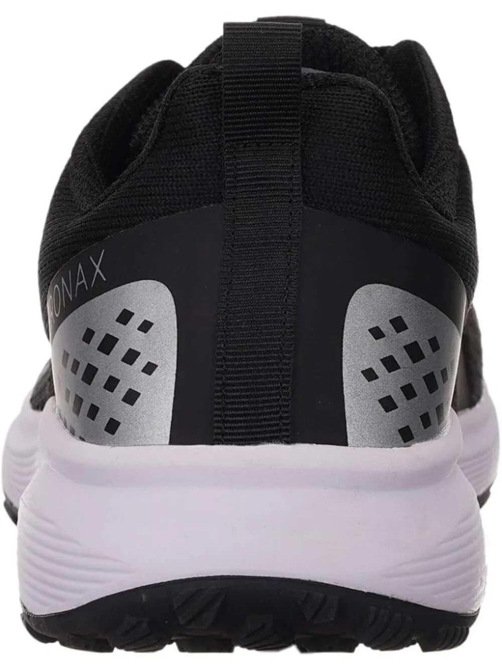Men's Black White Mesh Wide Cushioned Supportive Road Running Shoes Wide Toe Box